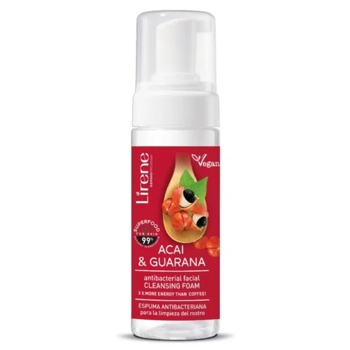 LIRENE SUPERFOOD - Spuma naturala pentru curatarea tenului cu extract de acai si guarana, 150ml