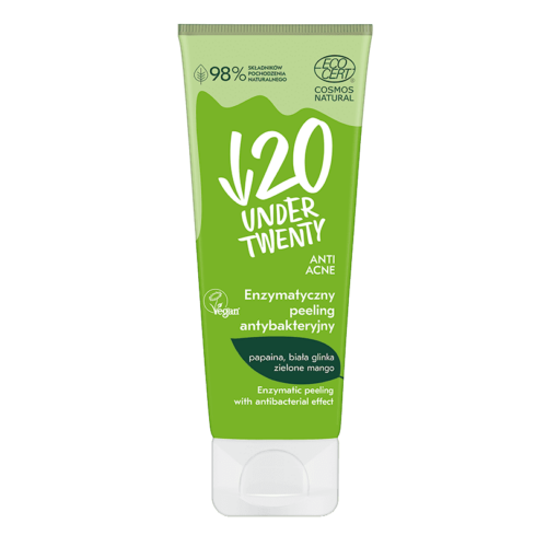 UNDER TWENTY - Peeling enzimatic cu efect antibacterian, cu papaina, argila alba si mango verde, 75ml