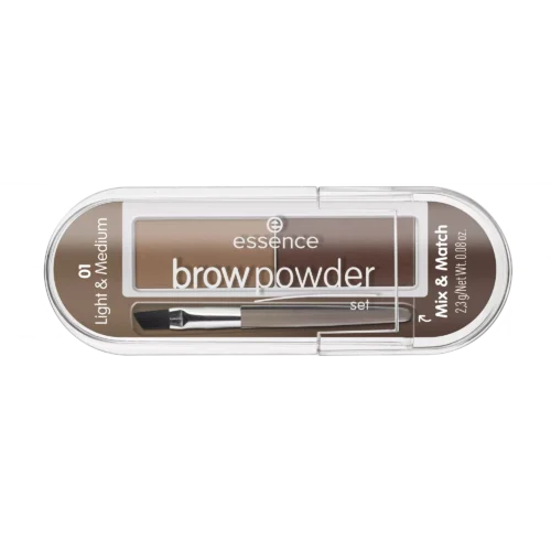 Essence Set stilizare sprancene brow powder 01 light & medium 2,3g