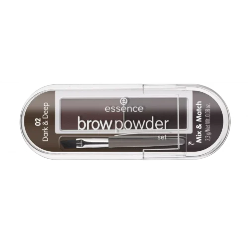 Essence Set stilizare sprancene brow powder 02 dark & deep 2,3g