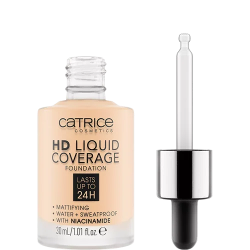 catrice Fond de ten HD Liquid Coverage 002 - Porcelain Beige - 1 catrice Fond de ten HD Liquid Coverage 002 - Porcelain Beige