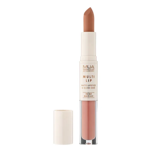 MUA MAKEUP ACADEMY Multi Lip Matte Lipstick si Gloss duo - Mocha