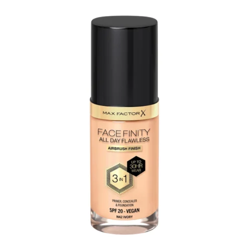 Max Factor Fond de ten lichid facefinity all day flawless 3in1 - N42 Ivory - 1 Max Factor Fond de ten lichid facefinity all day flawless 3in1 - N42 Ivory
