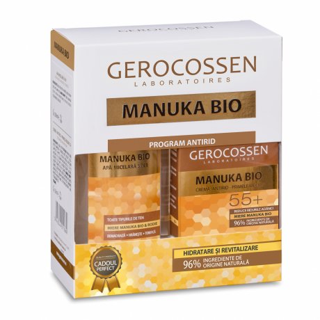 Gerocossen Caseta Cadou Manuka Bio - Crema antirid riduri profunde 55+ si Apa micelara