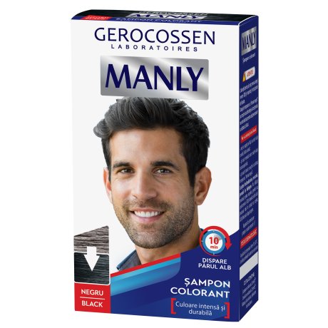 Gerocossen Sampon colorant pentru barbati - Negru - Manly 25 ml Gerocossen Sampon colorant pentru barbati - Negru - Manly 25 ml