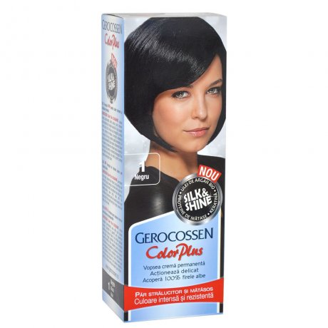 Gerocossen Vopsea de par Silk&Shine 1 Negru - Color Plus 50ml