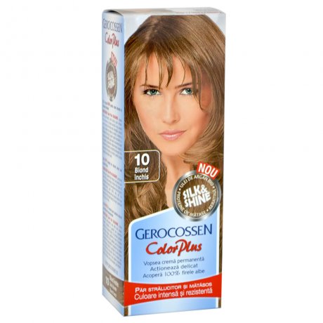 Gerocossen Vopsea de par Silk&Shine 10 Blond Inchis - Color Plus 50ml