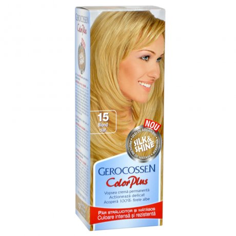 Gerocossen Vopsea de par Silk&Shine 15 Blond Clar - Color Plus 50ml