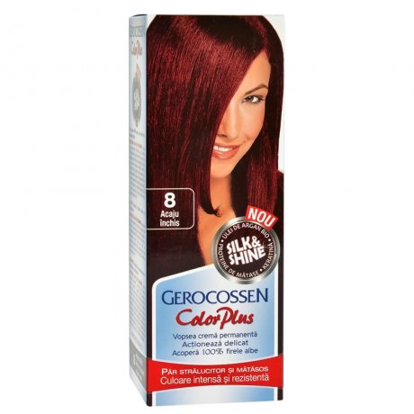 Gerocossen Vopsea de par Silk&Shine 8 Acaju Inchis - Color Plus 50ml Gerocossen Vopsea de par Silk&Shine 8 Acaju Inchis - Color Plus 50ml
