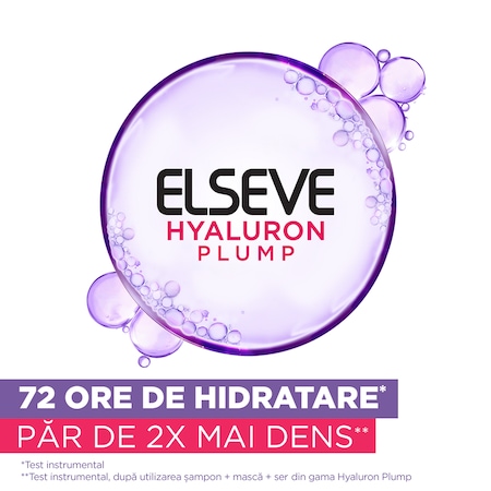 L'Oreal Paris Sampon hidratant Elseve Hyaluron Plump pentru par deshidratat 400 ml