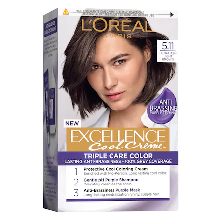 L'Oreal Paris Vopsea de Par Permanenta cu Amoniac Excellence Cool Creme 5.11 Ultra Ash Light Brown