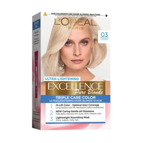 L'Oreal Paris Vopsea de Par Permanenta cu Amoniac Excellence Creme 03 Blond Ultra Cenusiu L'Oreal Paris Vopsea de Par Permanenta cu Amoniac Excellence Creme 03 Blond Ultra Cenusiu