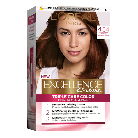 L'Oreal Paris Vopsea de Par Permanenta cu Amoniac Excellence Creme 4.54 Mahon Inchis Aramiu