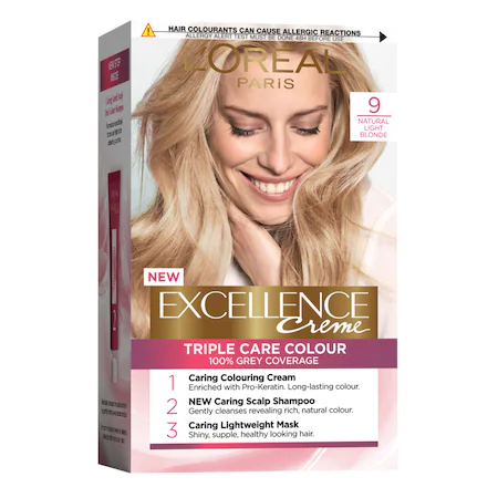 L'Oreal Paris Vopsea de Par Permanenta cu Amoniac Excellence Creme 9 Blond Foarte Deschis L'Oreal Paris Vopsea de Par Permanenta cu Amoniac Excellence Creme 9 Blond Foarte Deschis