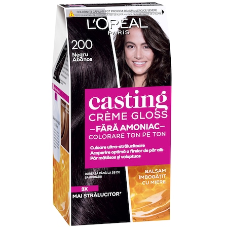 L'Oreal Paris Vopsea de par Casting Creme Gloss 200 Negru Abanos - fara amoniac