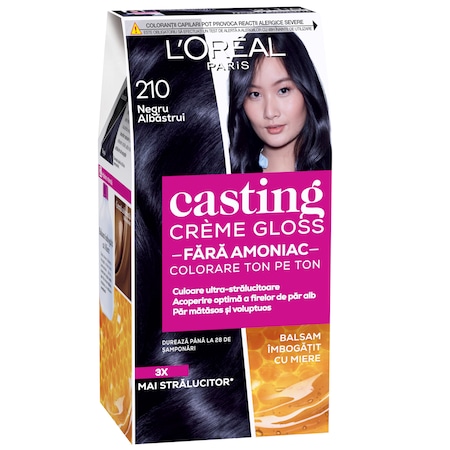 L'Oreal Paris Vopsea de par Casting Creme Gloss 210 Negru Albastrui - fara amoniac L'Oreal Paris Vopsea de par Casting Creme Gloss 210 Negru Albastrui - fara amoniac
