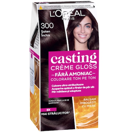 L'Oreal Paris Vopsea de par Casting Creme Gloss 300 Saten Inchis - fara amoniac L'Oreal Paris Vopsea de par Casting Creme Gloss 300 Saten Inchis - fara amoniac