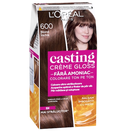 L'Oreal Paris Vopsea de par Casting Creme Gloss 600 Blond Inchis - fara amoniac L'Oreal Paris Vopsea de par Casting Creme Gloss 600 Blond Inchis - fara amoniac
