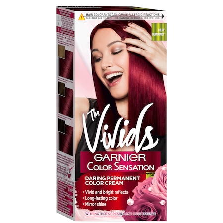 Vopsea de par permanenta cu amoniac Garnier Color Sensation The Vivids cu pigmenti intensi 4.62 Fiery Burgundy 110 ml