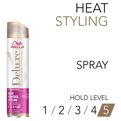 Fixativ pentru par Wella Deluxe Heat Control Styling 5/5, cu fixare foarte puternica, 250 ml