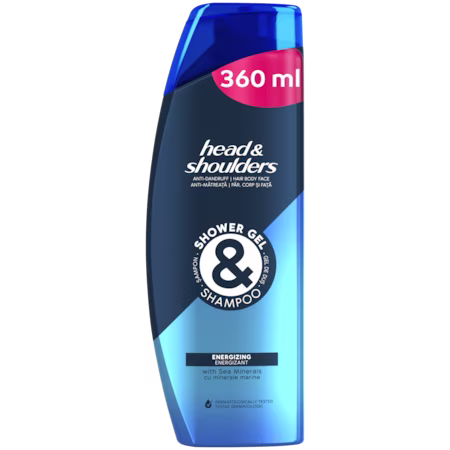 Head & Shoulders Gel de dus si sampon anti-matreata Energizing cu minerale marine 360 ml
