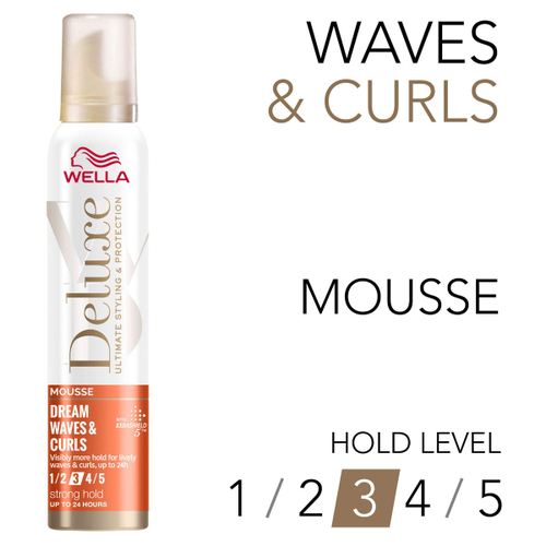 Spuma de par pentru bucle Wella Deluxe Dream Waves & Curls, fixare puternica, 200 ml