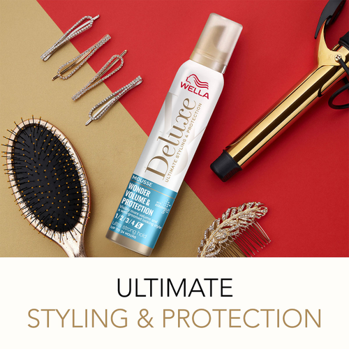 Spuma de par pentru volum si protectie Wella Deluxe Wonder Volume & Protection, 200 ml