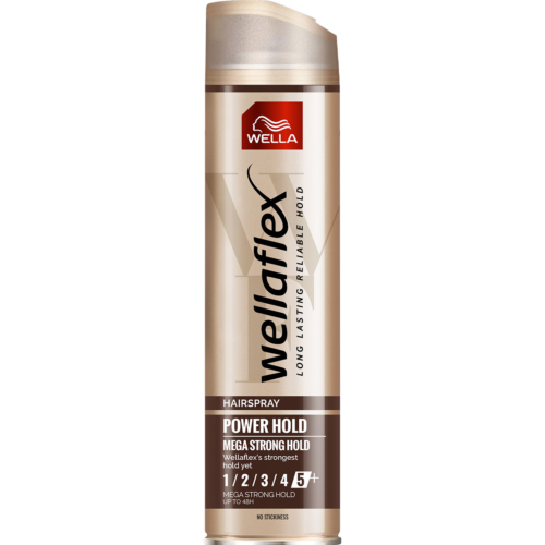 Wellaflex Fixativ Power Hold Mega Strong Hold 5/5, pentru coafat cu fixare foarte puternica, 250 ml