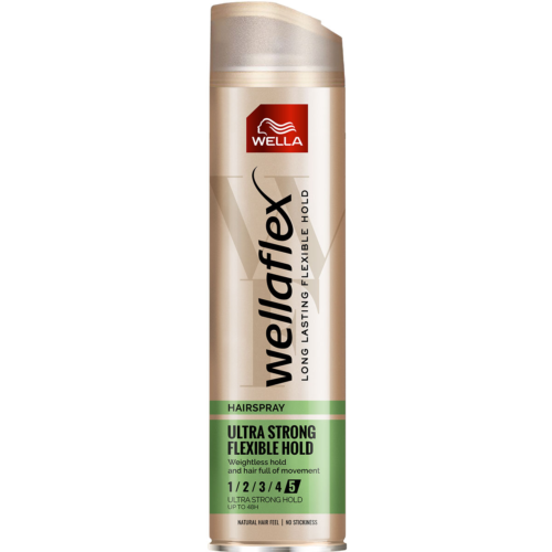 Wellaflex Fixativ Ultra Strong Flexible Hold 5/5, pentru coafat cu fixare foarte puternica, 250 ml