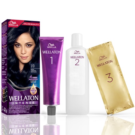 Wellaton Vopsea de par permanenta 1/0 Negru Albastrui 110 ml