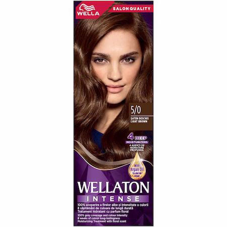 Wellaton Vopsea de par permanenta 5:0 Saten deschis 110 ml - 1 Wellaton Vopsea de par permanenta 5/0 Saten deschis 110 ml