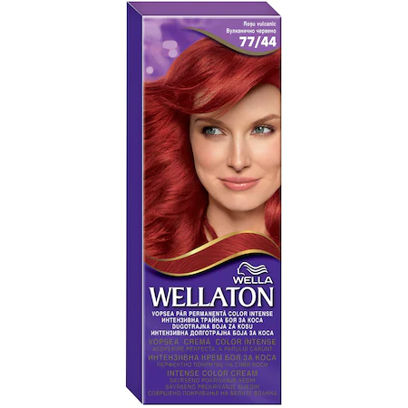 Wellaton Vopsea de par permanenta 77:44 Rosu vulcanic 110 ml Wellaton Vopsea de par permanenta 77/44 Rosu vulcanic 110 ml
