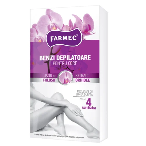 Farmec Benzi depilatoare pentru corp, Orhidee, 14 buc