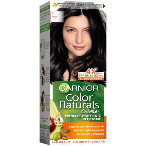 Garnier Vopsea de par permanenta Color Naturals 1 Negru, 112 ml Garnier Vopsea de par permanenta Color Naturals 1 Negru, 112 ml