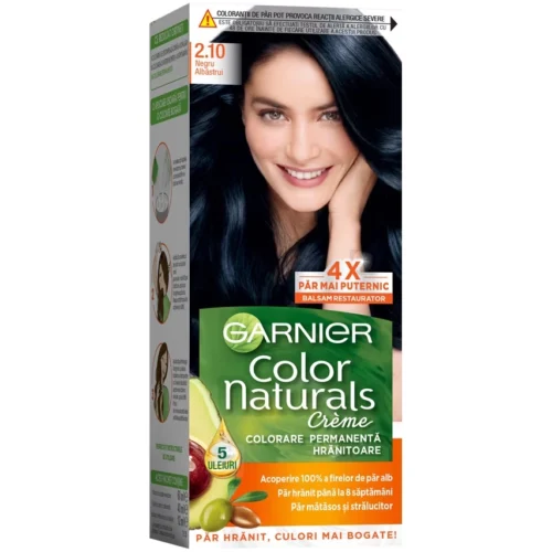 Garnier Vopsea de par permanenta Color Naturals 2.10 Negru Albastrui, 112 ml