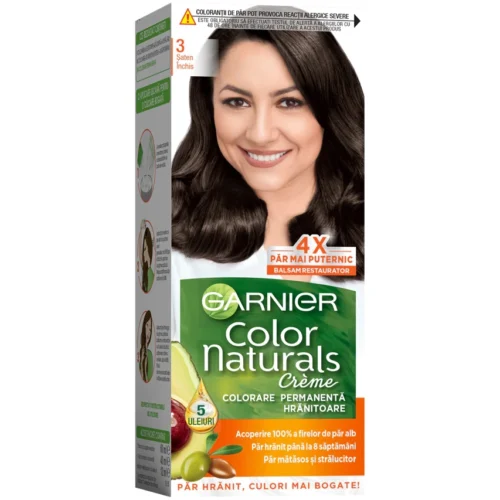 Garnier Vopsea de par permanenta Color Naturals 3 Saten Inchis, 112 ml