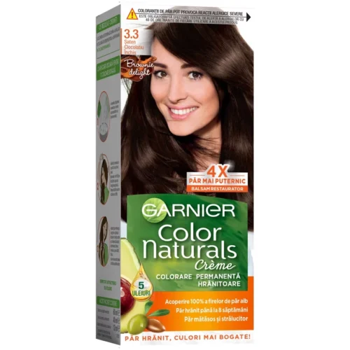Garnier Vopsea de par permanenta Color Naturals 3.3 Saten Ciocolatiu Inchis, 112 ml