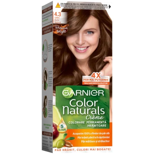 Garnier Vopsea de par permanenta Color Naturals 4.3 Saten Auriu, 112 ml Garnier Vopsea de par permanenta Color Naturals 4.3 Saten Auriu, 112 ml