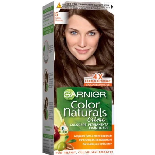 Garnier Vopsea de par permanenta Color Naturals 5 Saten Deschis, 112 ml Garnier Vopsea de par permanenta Color Naturals 5 Saten Deschis, 112 ml