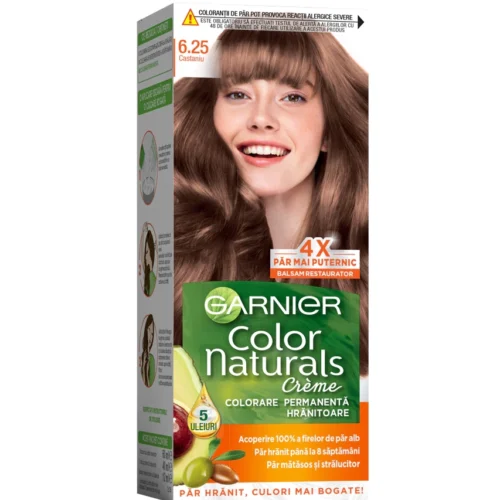 Garnier Vopsea de par permanenta Color Naturals 6.25 Castaniu, 112 ml