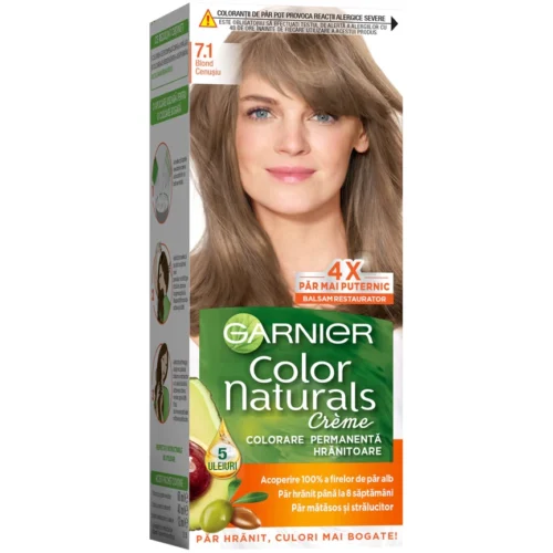 Garnier Vopsea de par permanenta Color Naturals 7.1 Blond Cenusiu, 112 ml