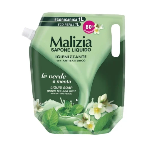 Malizia Rezerva sapun lichid antibacterian Green Tee & Mint 1l Malizia Rezerva sapun lichid antibacterian Green Tee & Mint 1l