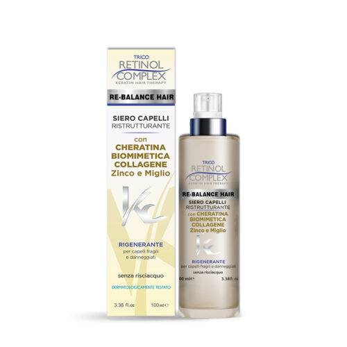 Retinol Complex Ser pentru păr restructurant cu cheratină biomimetică și colagen, 100ml Retinol Complex Ser pentru păr restructurant cu cheratină biomimetică și colagen, 100ml