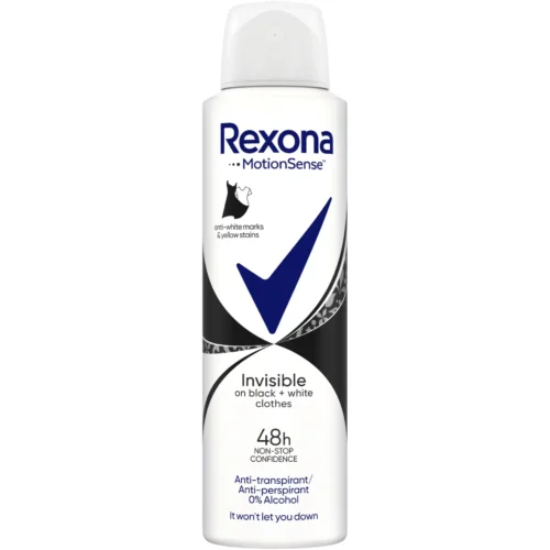 Rexona Deodorant antiperspirant spray Invisible Black&White, 150 ml