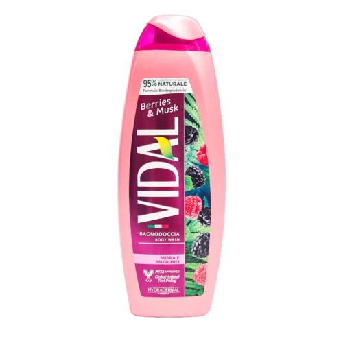 Vidal Gel de duș cu Zmeură și Mure, 500 ml