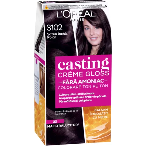L'Oreal Paris Vopsea de par Casting Creme Gloss 3102 Saten Inchis - fara amoniac L'Oreal Paris Vopsea de par Casting Creme Gloss 3102 Saten Inchis - fara amoniac