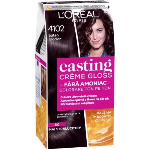 L'Oreal Paris Vopsea de par Casting Creme Gloss 4102 Saten Glaciar - fara amoniac L'Oreal Paris Vopsea de par Casting Creme Gloss 4102 Saten Glaciar - fara amoniac