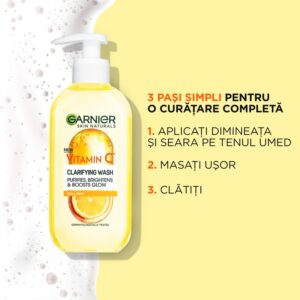Garnier Gel de curatare Skin Naturals imbogatit cu Vitamina C si extract de lamaie, 200 ml