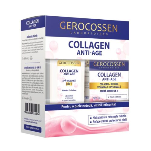 Gerocossen Caseta Cadou Collagen Anti Age - Crema antirid de zi + Apa micelara Gerocossen Caseta Cadou Collagen Anti Age - Crema antirid de zi + Apa micelara