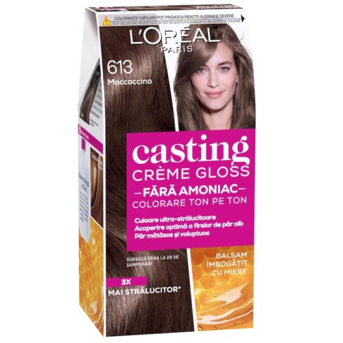 L'Oreal Paris Vopsea de par Casting Creme Gloss 613 Mocaccino - fara amoniac L'Oreal Paris Vopsea de par Casting Creme Gloss 613 Mocaccino - fara amoniac